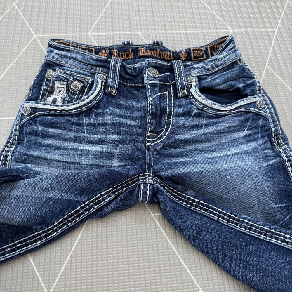 Rock Revival Men's Jeans Size 25 Ziggy Slim Bootcut 26.5" Inseam - Picture 4 of 10